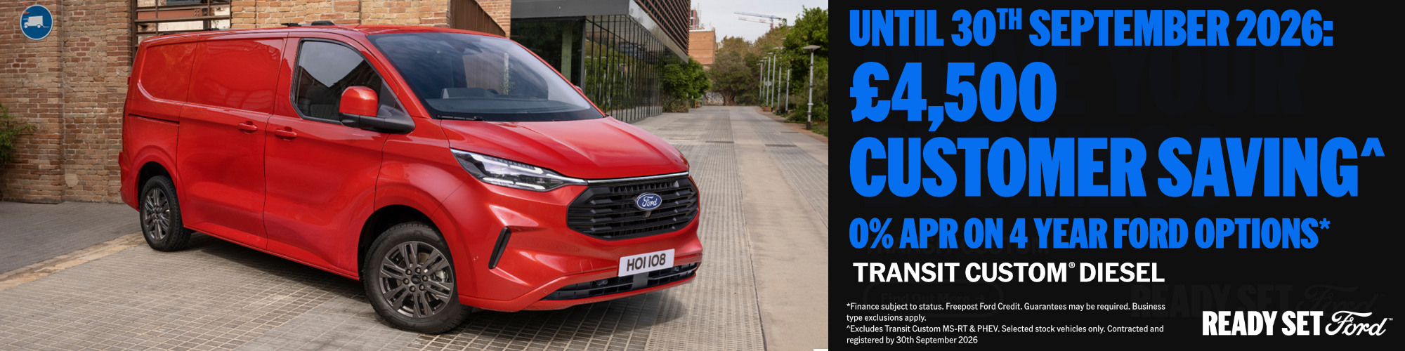 Save £4,500 on selected Transit Custom® Diesels