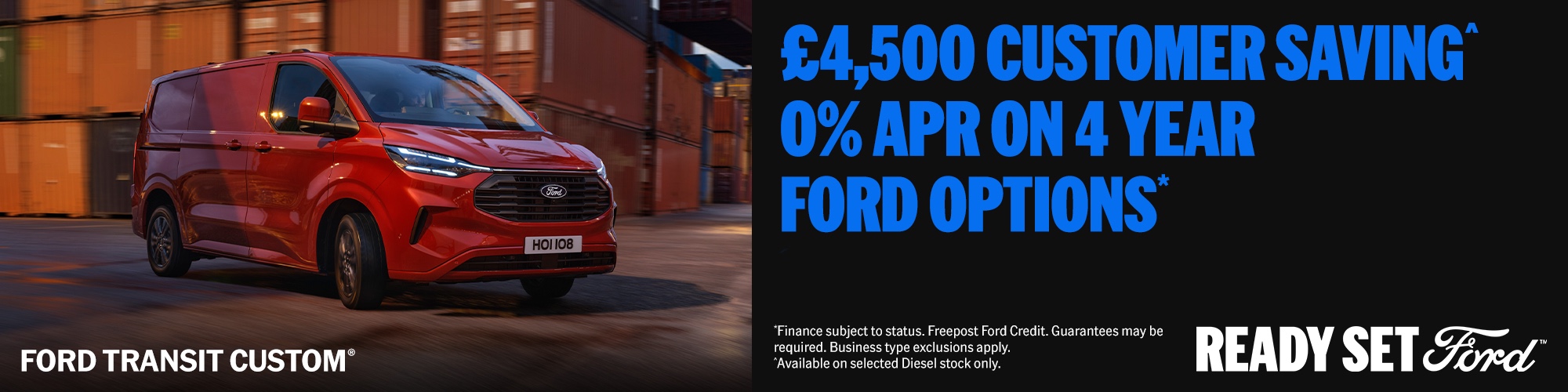 Save £4,500 on selected Transit Custom® Diesels